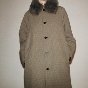 NWT Reversible Fur Collar Khaki Trench Coat Size XS Zara